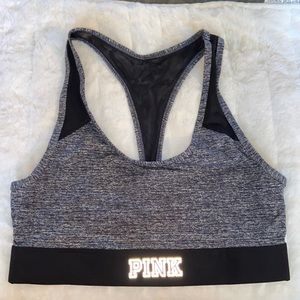 Victoria's Secret VS PINK Ultimate Unlined Sports Bra Racerback Gray  Size Small